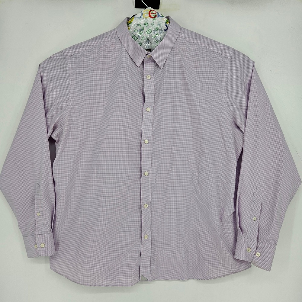 Untuckit Shirt Mens 3XL Button Up Casual Preppy Plaid Long Sleeve Wrinkle Free